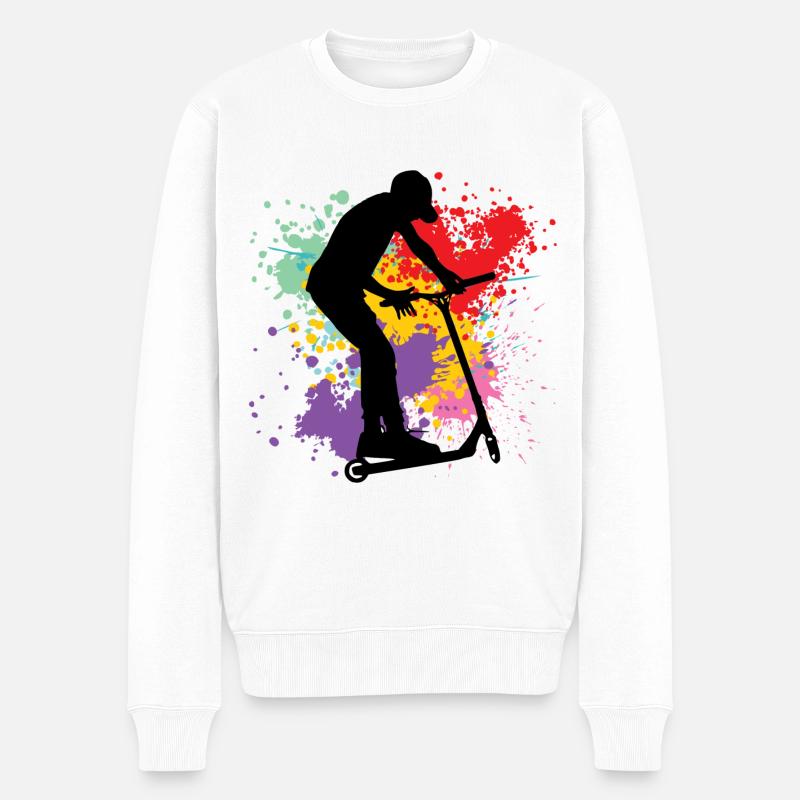 Freestyle-Roller - Männer Premium Bio Pullover - Weiß