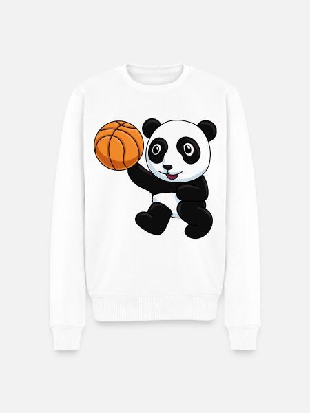 Basketball Panda - Men's Premium Organic Jumper - white