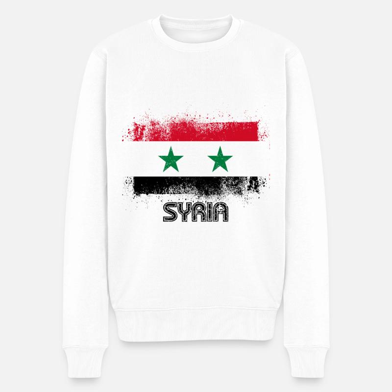 Syrien - Männer Premium Bio Pullover - Weiß