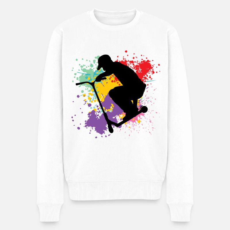 Freestyle Scooter - Männer Premium Bio Pullover - Weiß