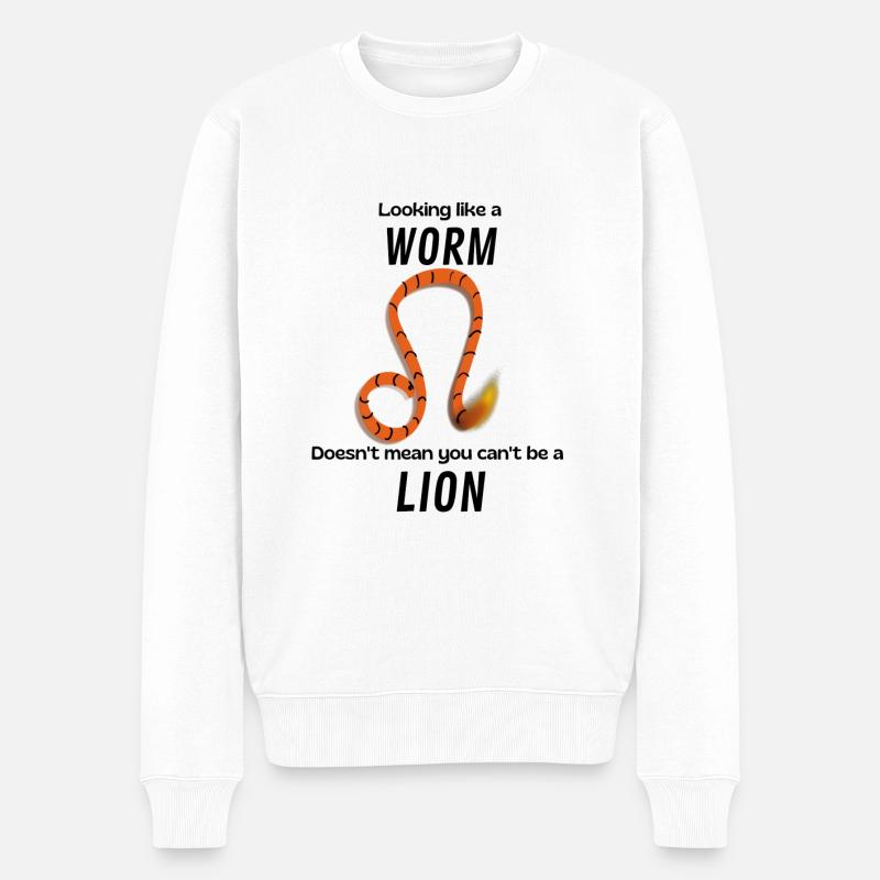 LION is not a WORM - Männer Premium Bio Pullover - Weiß