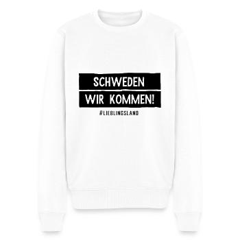 Auswandern nach Schweden Urlaub Reise Sprüche - Männer Premium Bio Pullover - Weiß - Vorne - Thijin (182cm)