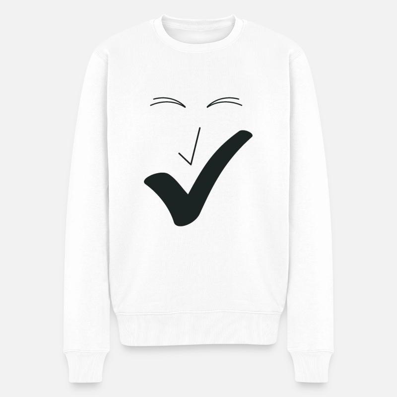 Beau sourire Beau visage A01. - Pull Premium bio Homme - blanc