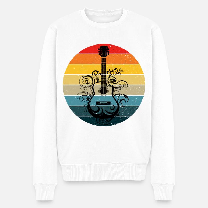 Eine Retro Musik Gitarre Musikinstrument Gitarren - Männer Premium Bio Pullover - Weiß
