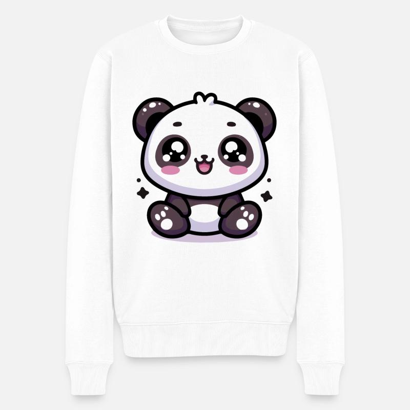 Panda mignon kawaii - Pull Premium bio Homme - blanc