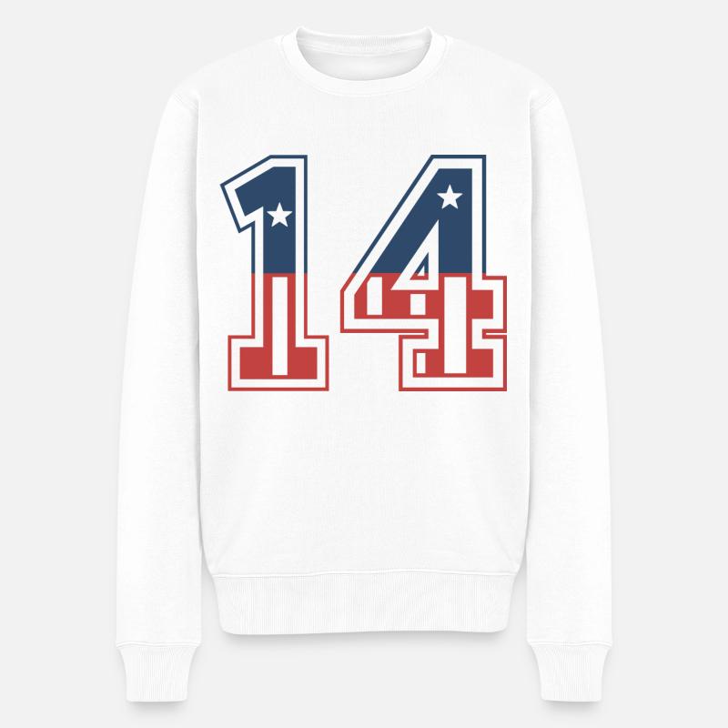 Numéro 14 États-Unis - Pull Premium bio Homme - blanc