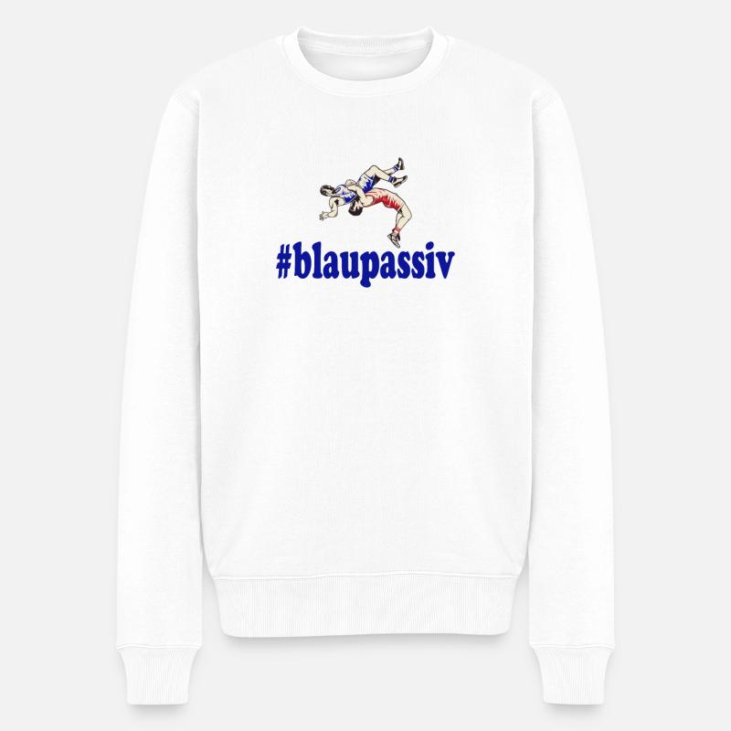Blaupassiv Ringen Ringer Kampfsport Kraftsport - Männer Premium Bio Pullover - Weiß