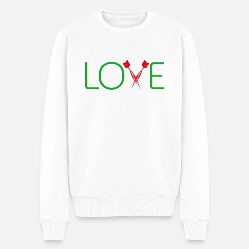 Darts Dart Love - Männer Premium Bio Pullover - Weiß