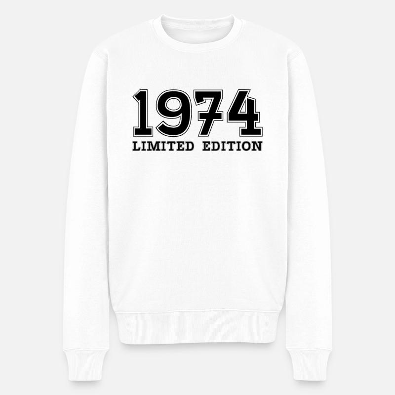 50. Geburtstag 1974 Limited Edition Geschenk - Männer Premium Bio Pullover - Weiß