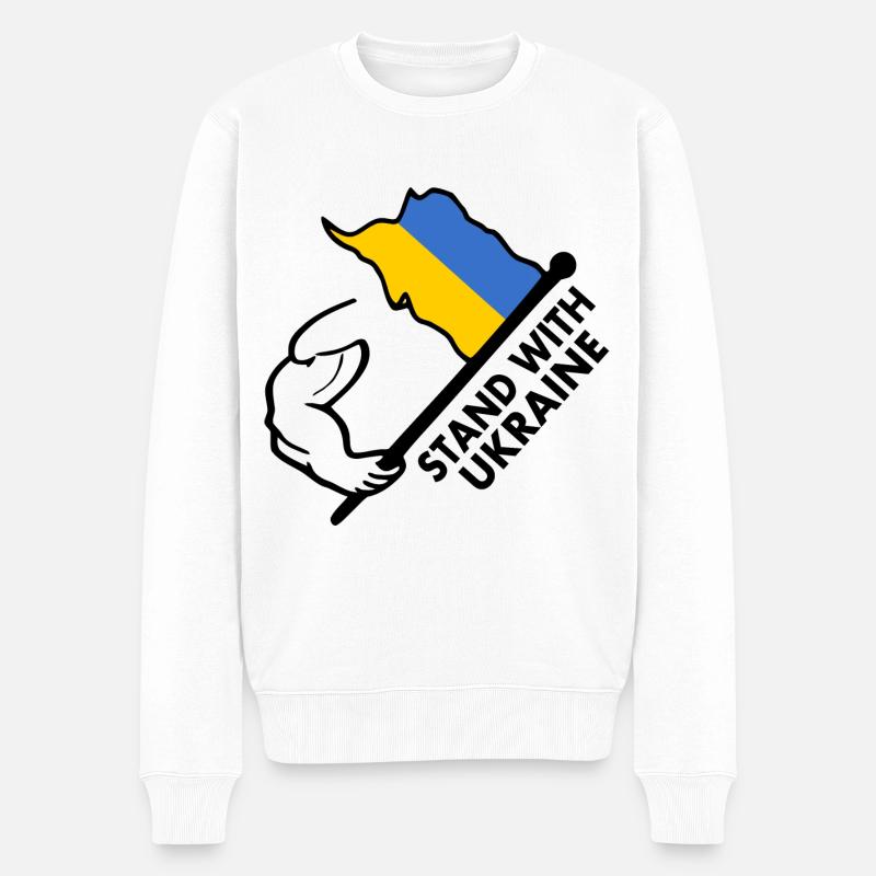 STAND WITH UKRAINE - Pull Premium bio Homme - blanc