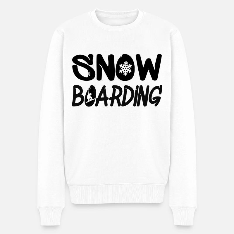 Snowboarding - Männer Premium Bio Pullover - Weiß