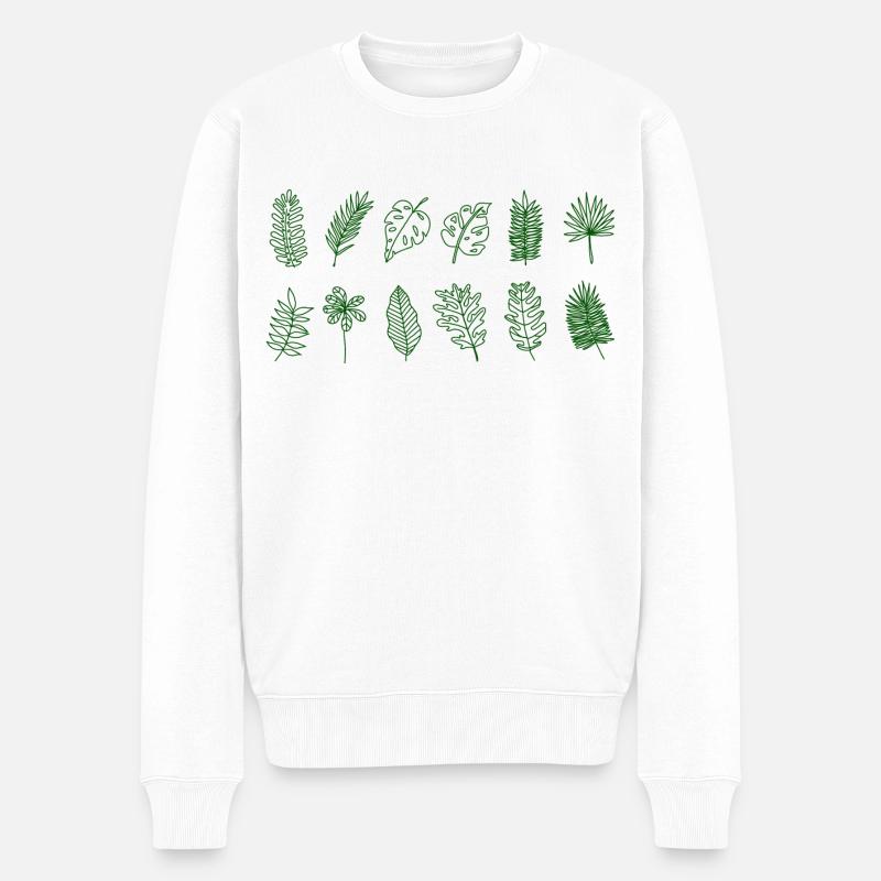 Feuilles de palmier - Pull Premium bio Homme - blanc