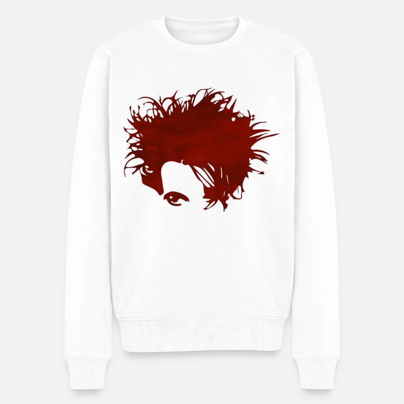 New Wave Hero Red Gothic - Männer Premium Bio Pullover - Weiß