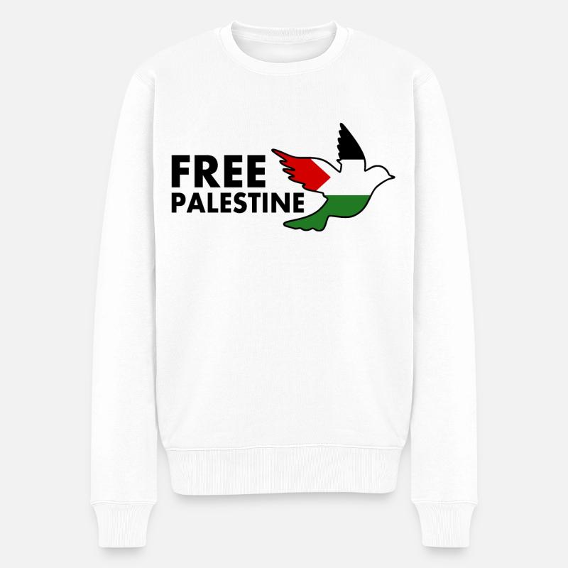 Free palestine - Pull Premium bio Homme - blanc