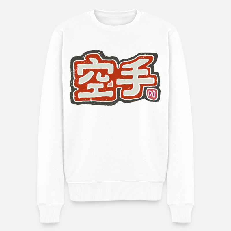 Karate - Japanisch - Männer Premium Bio Pullover - Weiß
