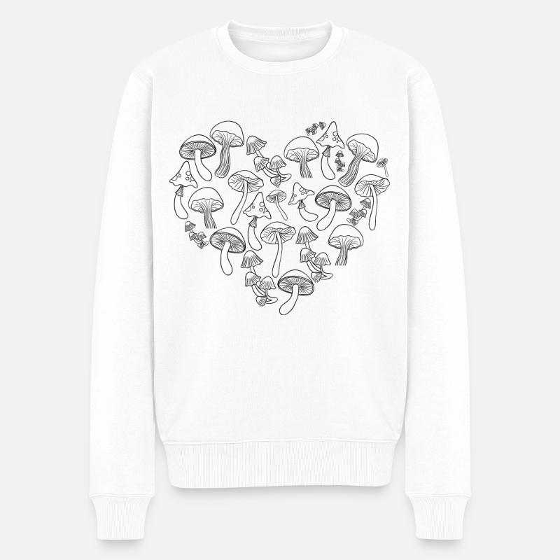 Les cèpes | La girolle | Champignons - Pull Premium bio Homme - blanc