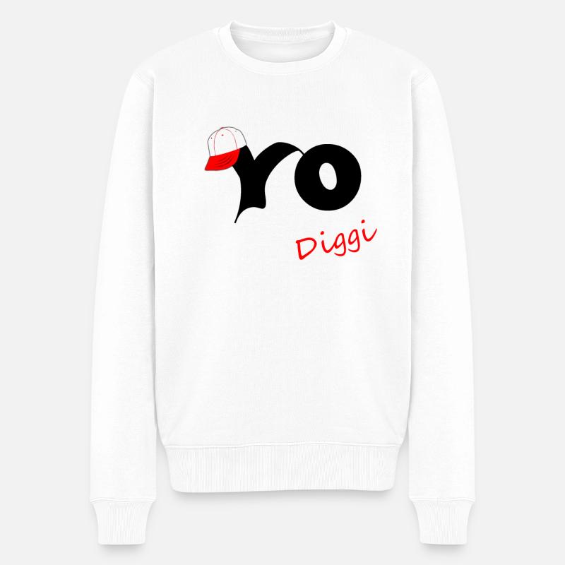 Yo Diggi - Männer Premium Bio Pullover - Weiß