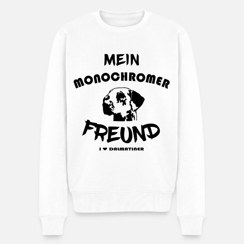 Mein monochromer Freund - Ich liebe Dalmatiner - Männer Premium Bio Pullover - Weiß