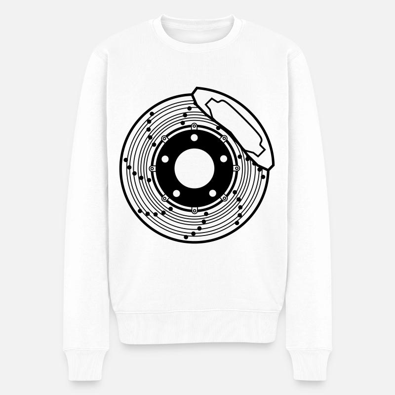 Bremsscheibe innenbelüftet - Männer Premium Bio Pullover - Weiß