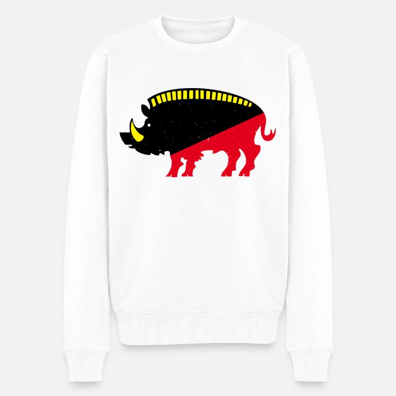 Eber - Männer Premium Bio Pullover - Weiß