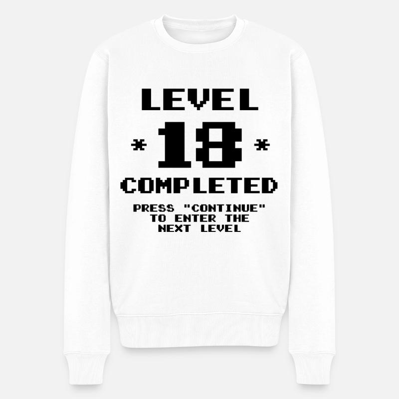 Stufe 18 Jahre alt - Männer Premium Bio Pullover - Weiß