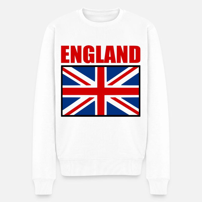 England - Männer Premium Bio Pullover - Weiß