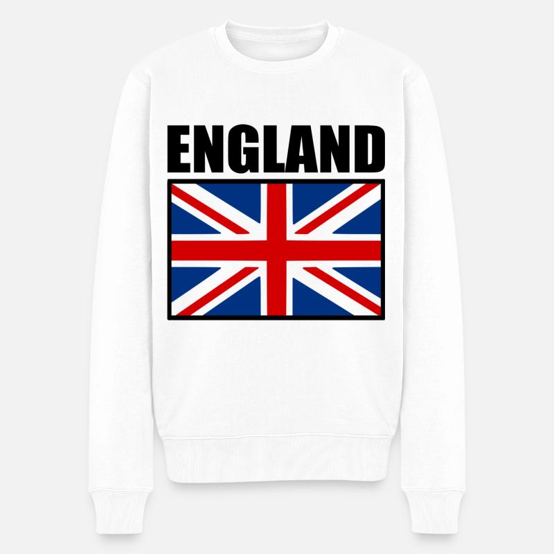 England - Männer Premium Bio Pullover - Weiß