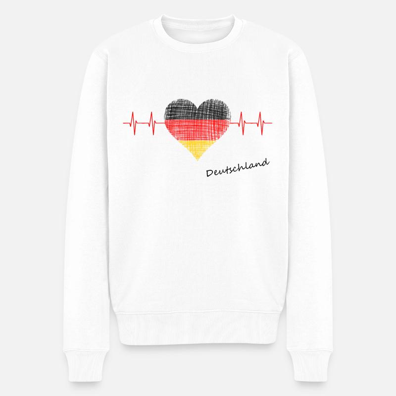 Deutschland - Männer Premium Bio Pullover - Weiß