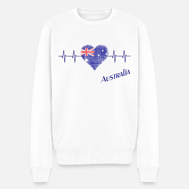 Australien Australia - Männer Premium Bio Pullover - Weiß