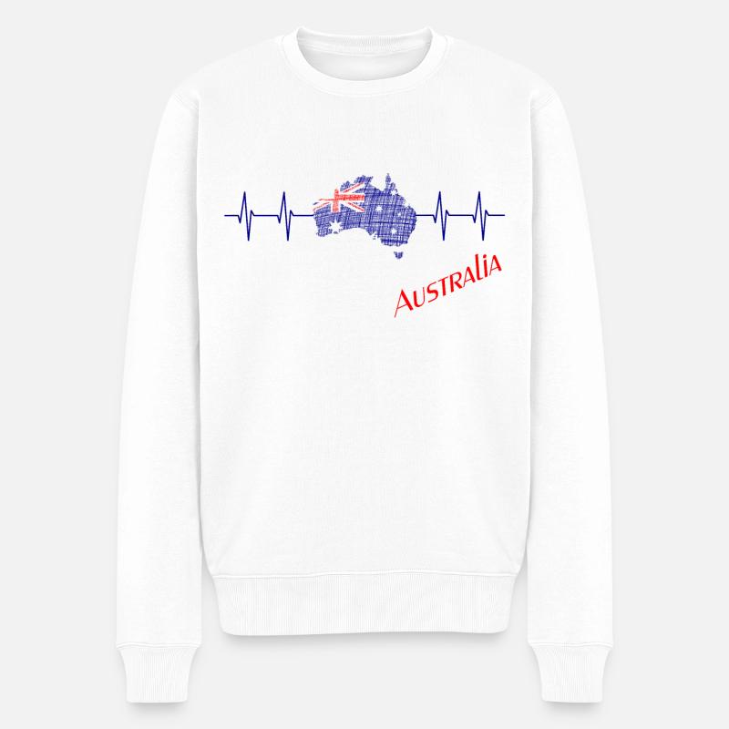 Australien - Australia - Männer Premium Bio Pullover - Weiß