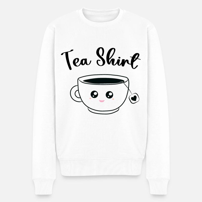 Tee-Shirt - Teetasse - Männer Premium Bio Pullover - Weiß