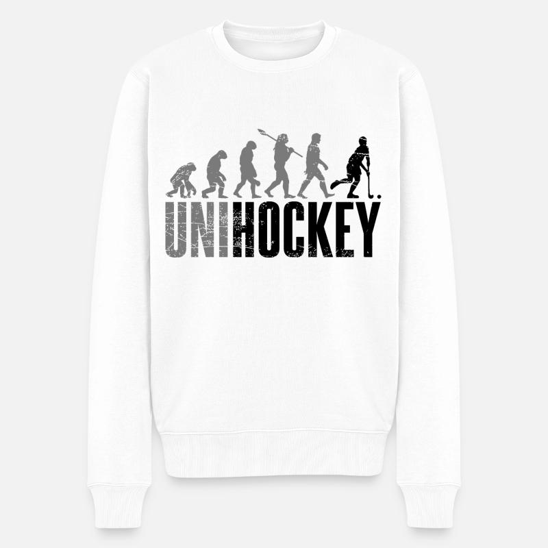 Unihockey - Männer Premium Bio Pullover - Weiß