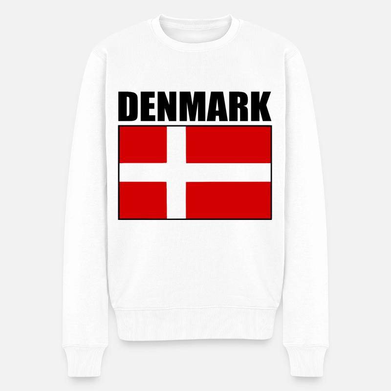 Dänemark - Männer Premium Bio Pullover - Weiß