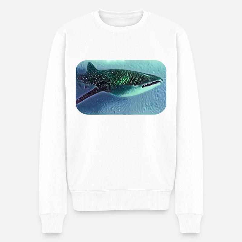 Walhai whale shark - Männer Premium Bio Pullover - Weiß