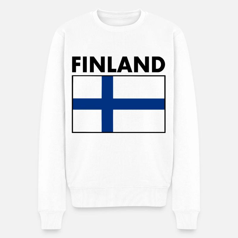 Finlande - Pull Premium bio Homme - blanc