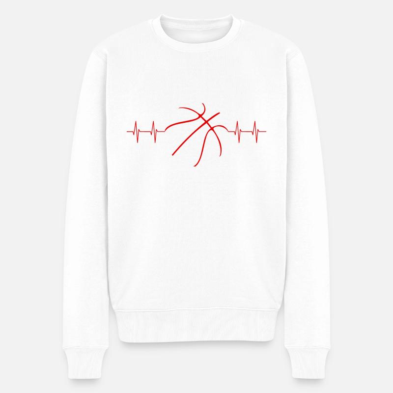 Basketball - Männer Premium Bio Pullover - Weiß