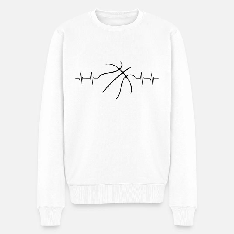 Basketball - Männer Premium Bio Pullover - Weiß