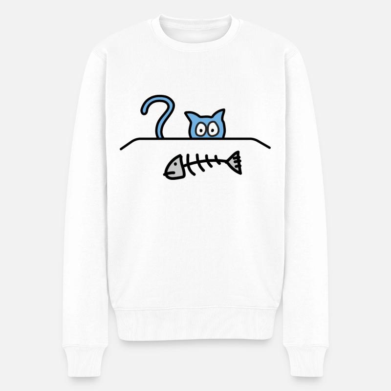 Chat affamé - Pull Premium bio Homme - blanc