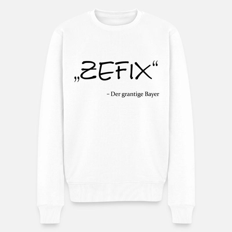Bayern , Zefix , Oida - Männer Premium Bio Pullover - Weiß