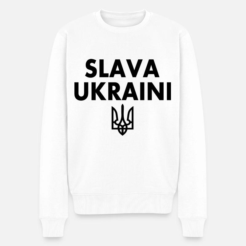 Slava ukraini - Pull Premium bio Homme - blanc