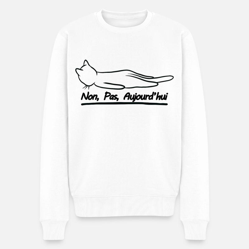 Heute nicht - Männer Premium Bio Pullover - Weiß
