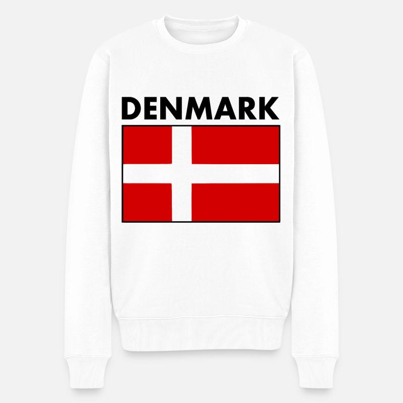 Dänemark - Männer Premium Bio Pullover - Weiß