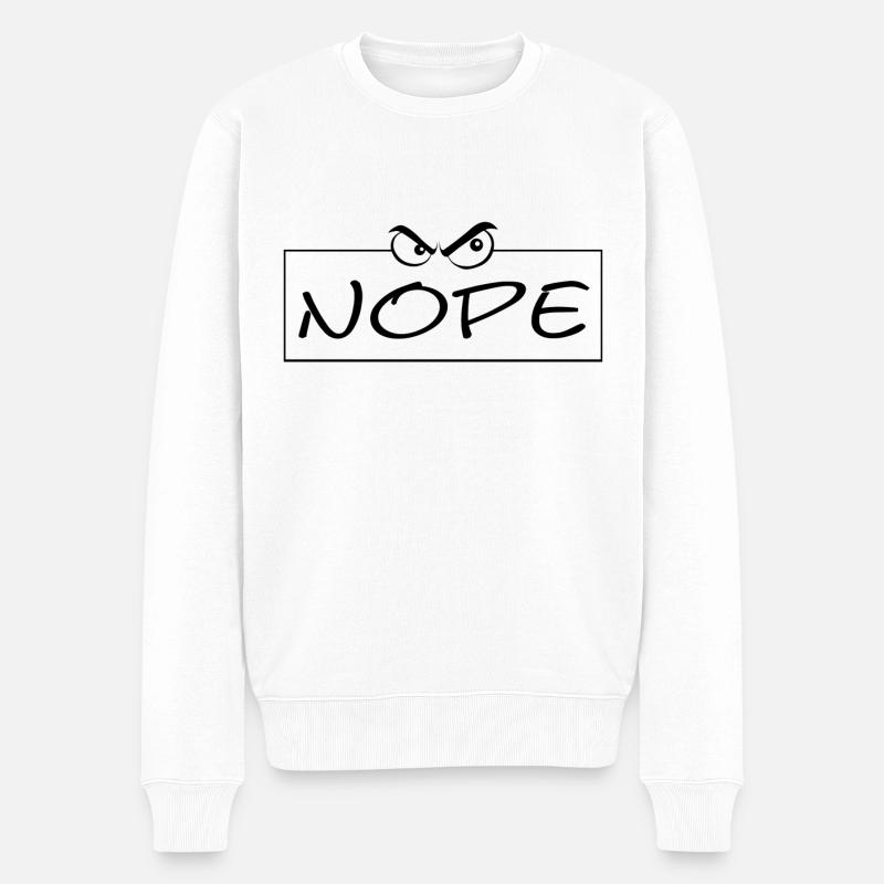 Nope - Männer Premium Bio Pullover - Weiß