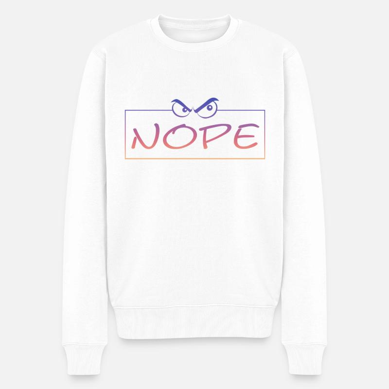 Nope - Männer Premium Bio Pullover - Weiß
