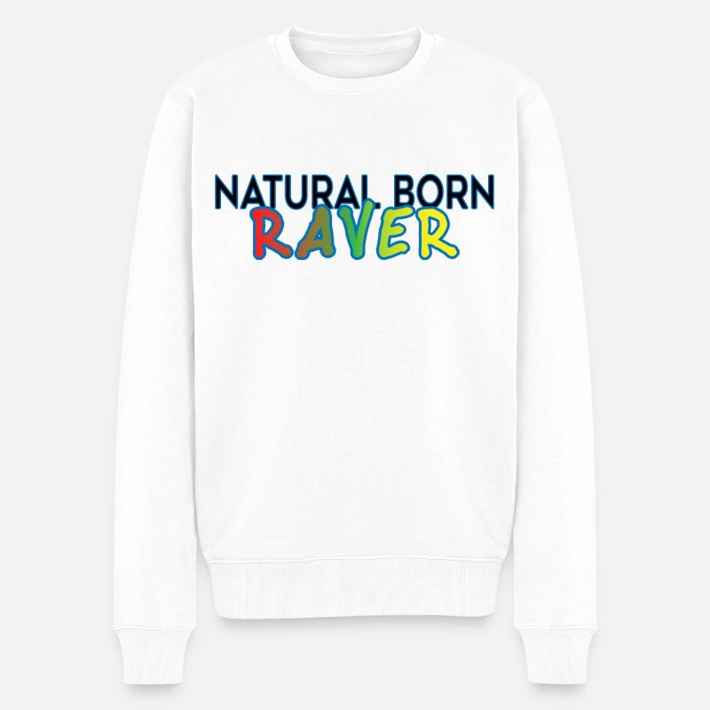 Rave Sommerfestival - Techno Trance DNB - Männer Premium Bio Pullover - Weiß