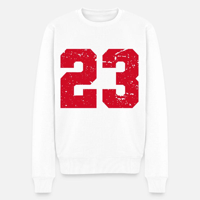 23 Nummer 23 Jahre - Männer Premium Bio Pullover - Weiß