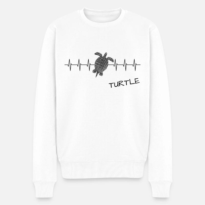 Turtle Schildkröte - Männer Premium Bio Pullover - Weiß