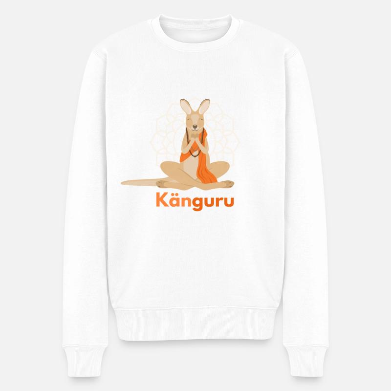 Känguru - Männer Premium Bio Pullover - Weiß