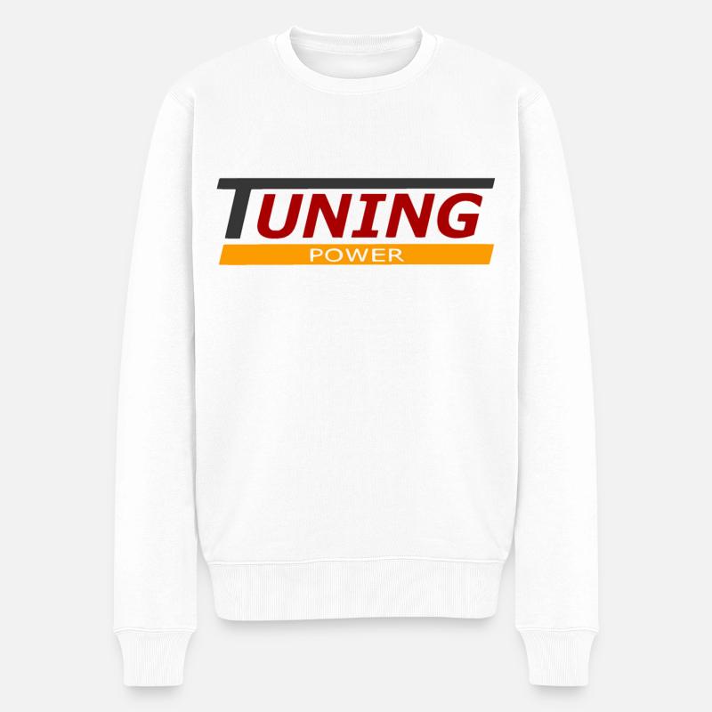 tuning power - Pull Premium bio Homme - blanc