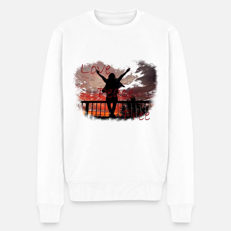 Spruch Design Liebe - Männer Premium Bio Pullover - Weiß